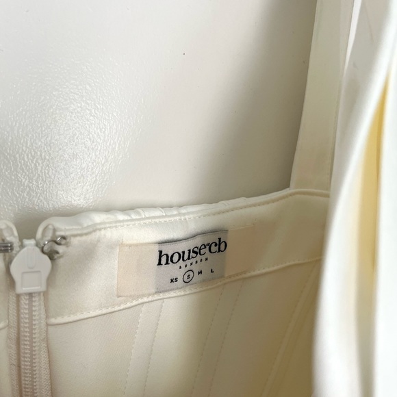 House of CB 'Faye' Ivory Satin Corset Midi Dress size small - Picture 7 of 14